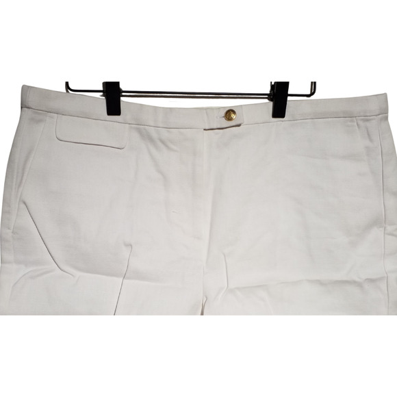 J Crew Womens 3" Suit Short in Textured Linen Blend White Slant Pockets Size 14 - Picture 2 of 6